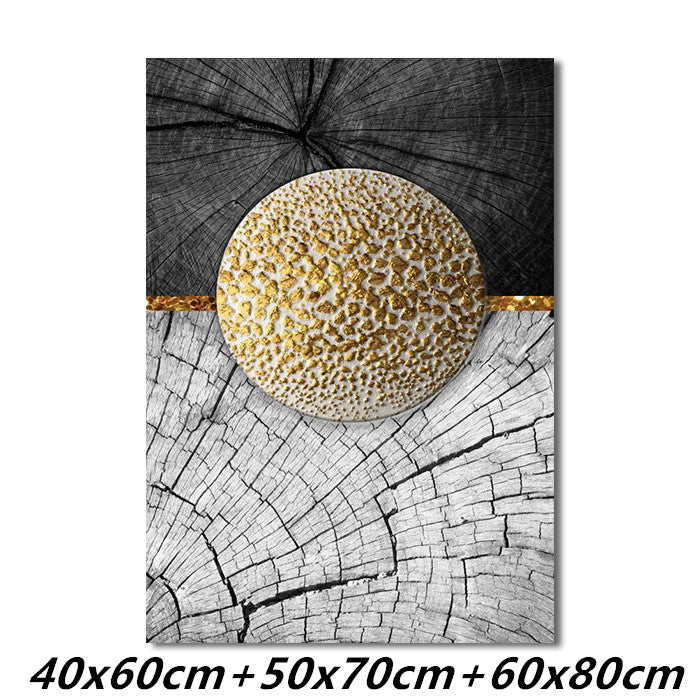 Gold & Black Abstract Wall Art — Luxury Modern Canvas Print for Living Room & Bedroom