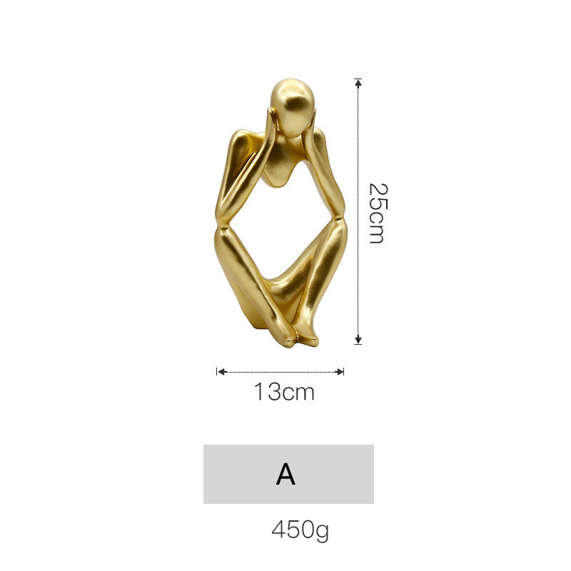 Nordic Thinker Figurine — Minimalist Sculptural Ornament for Shelf, Desk & Bookshelf