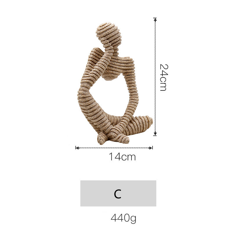 Nordic Thinker Figurine — Minimalist Sculptural Ornament for Shelf, Desk & Bookshelf