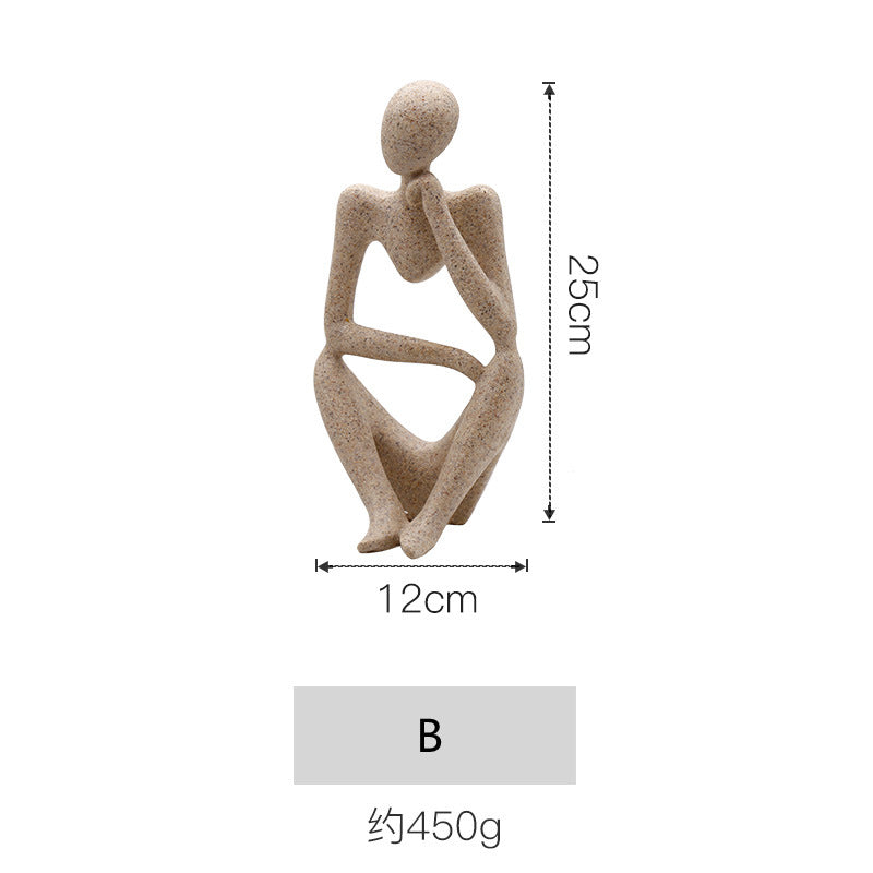 Nordic Thinker Figurine — Minimalist Sculptural Ornament for Shelf, Desk & Bookshelf