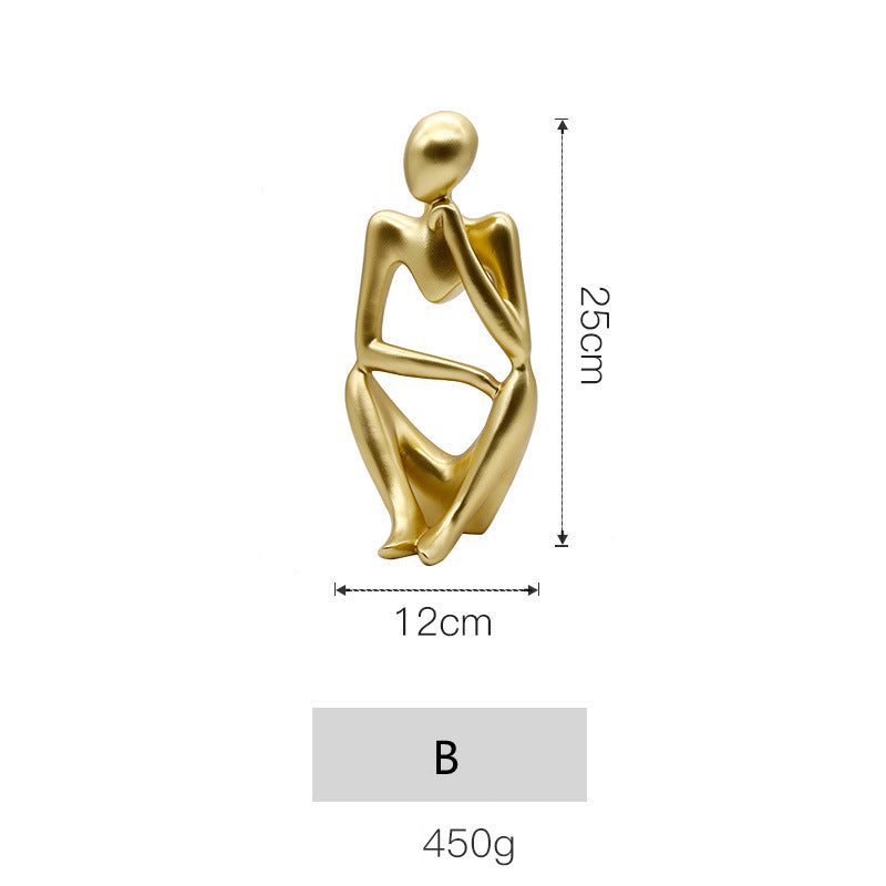 Nordic Thinker Figurine — Minimalist Sculptural Ornament for Shelf, Desk & Bookshelf