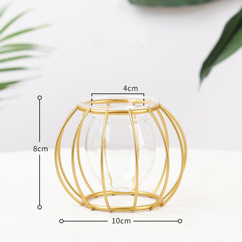 Nordic Geometric Glass Ornament — Minimalist Shelf Decor Accent for Living Room & Desk