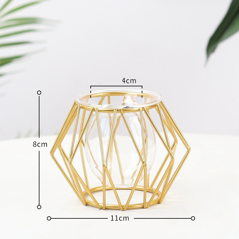 Nordic Geometric Glass Ornament — Minimalist Shelf Decor Accent for Living Room & Desk