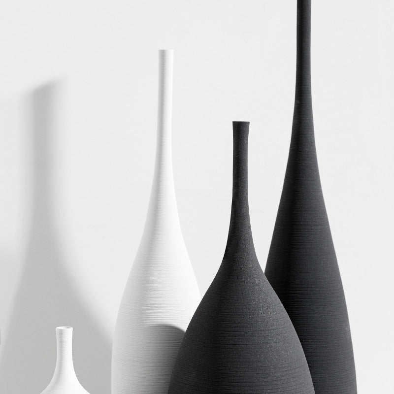 Handmade Ceramic Vase — Artisan Decorative Vase for Living Room Shelf, Bedside & Coffee Table