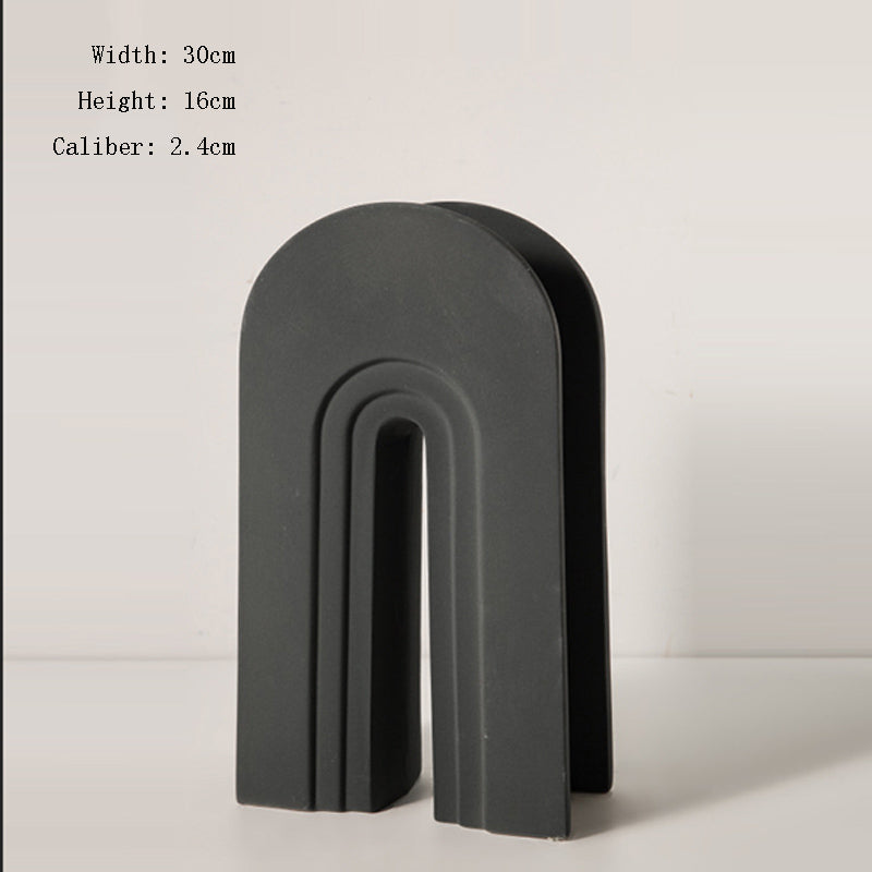 Nordic Geometric Vase — Minimalist Decorative Vase for Living Room Shelf, Desk & Coffee Table