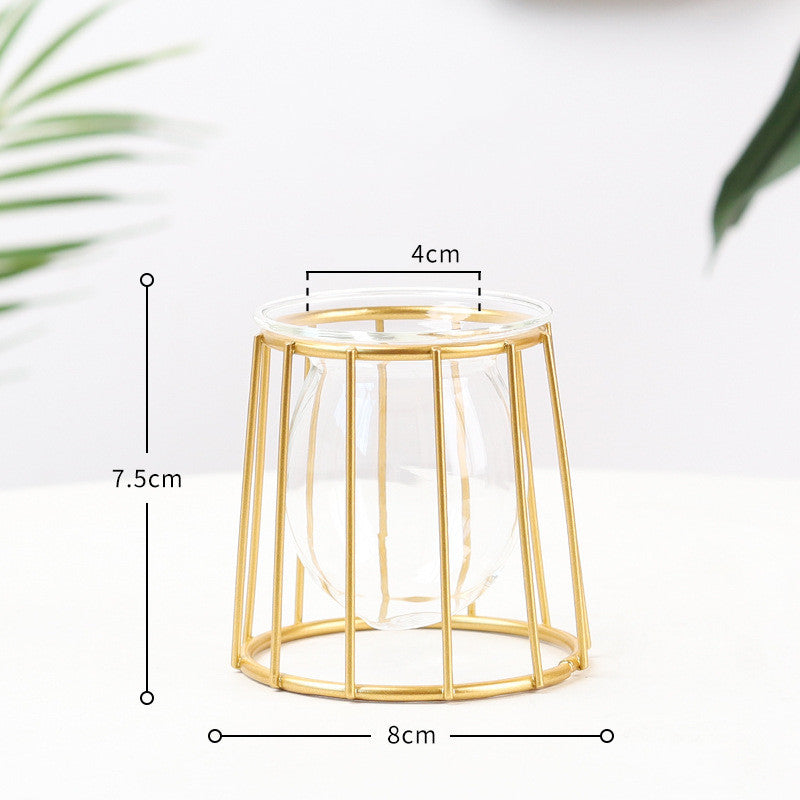Nordic Geometric Glass Ornament — Minimalist Shelf Decor Accent for Living Room & Desk