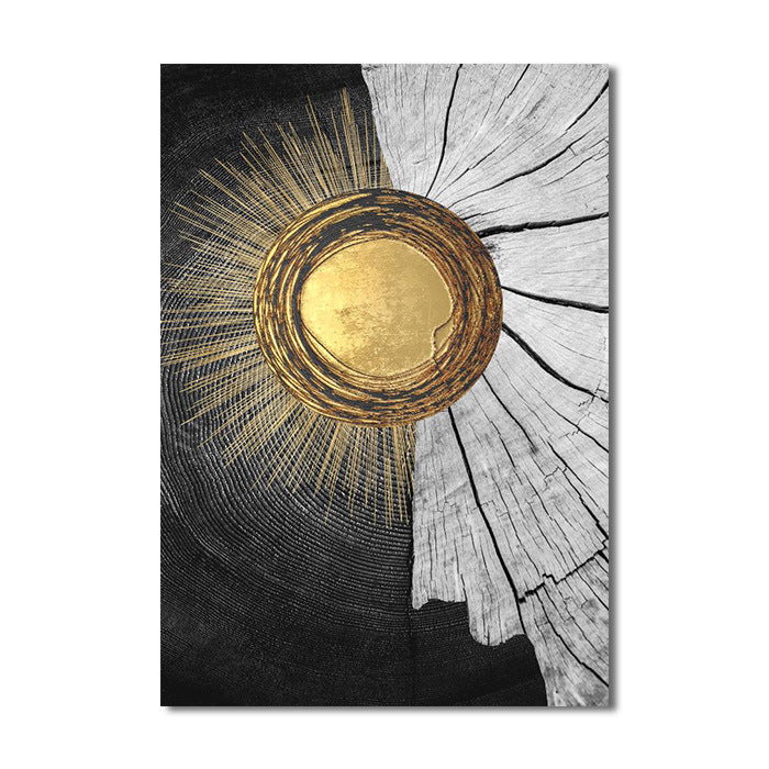 Gold & Black Abstract Wall Art — Luxury Modern Canvas Print for Living Room & Bedroom