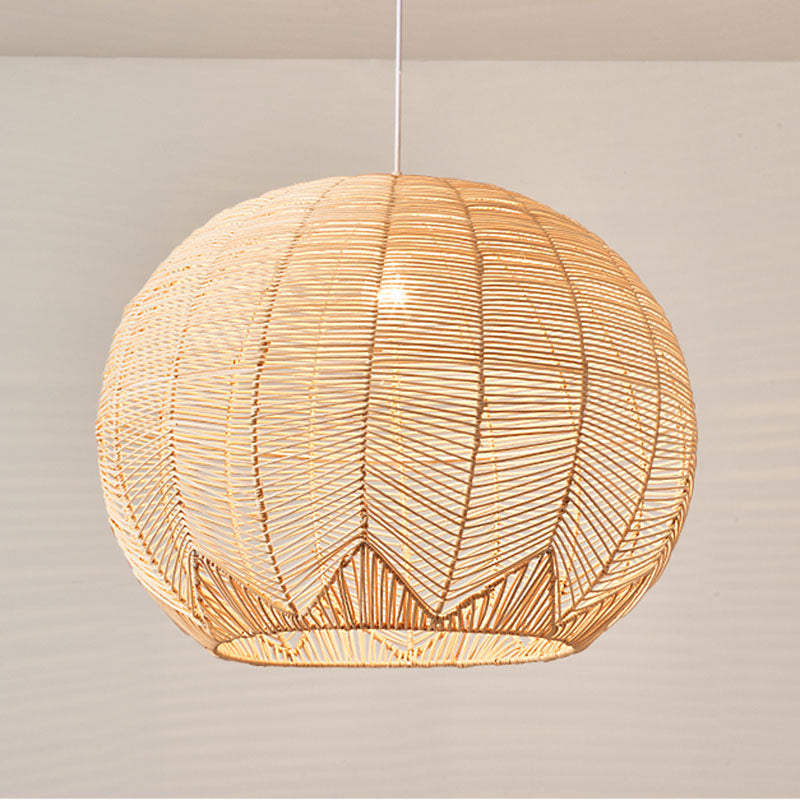 Rattan Pendant Light — Boho Woven Hanging Lamp for Kitchen, Dining Room & Bedroom