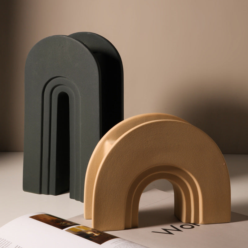 Nordic Geometric Vase — Minimalist Decorative Vase for Living Room Shelf, Desk & Coffee Table