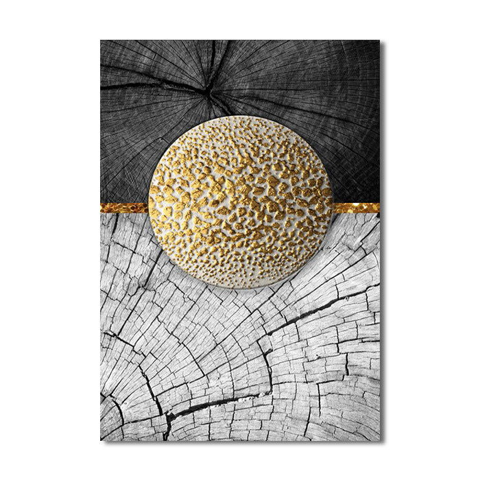 Gold & Black Abstract Wall Art — Luxury Modern Canvas Print for Living Room & Bedroom