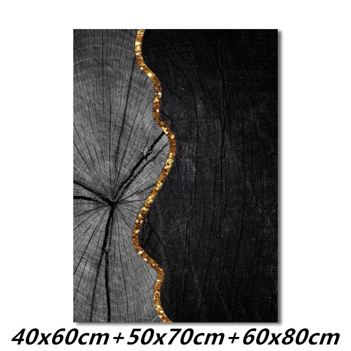 Gold & Black Abstract Wall Art — Luxury Modern Canvas Print for Living Room & Bedroom