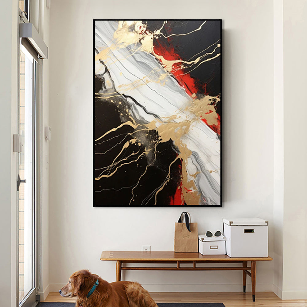 Abstract Gold & Black Canvas Art — Luxury Modern Wall Decor for Living Room & Bedroom