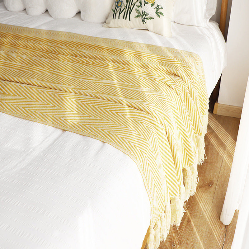 Herringbone Throw Blanket — Soft Woven Sofa Blanket for Living Room & Bedroom