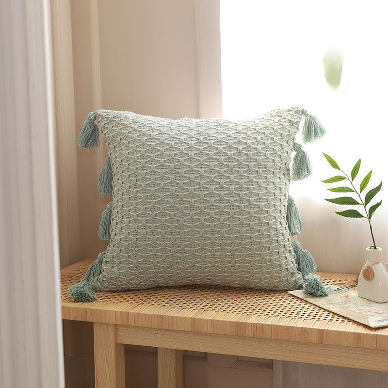 Knitted Cushion Cover — Chunky Textured Throw Pillow Case for Sofa & Cozy Living Room