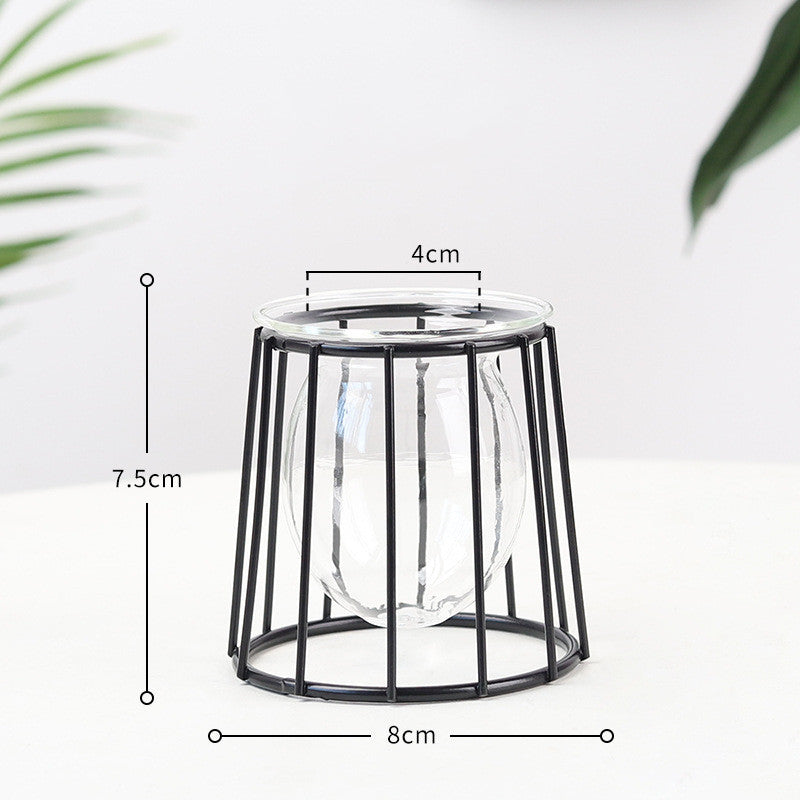 Nordic Geometric Glass Ornament — Minimalist Shelf Decor Accent for Living Room & Desk