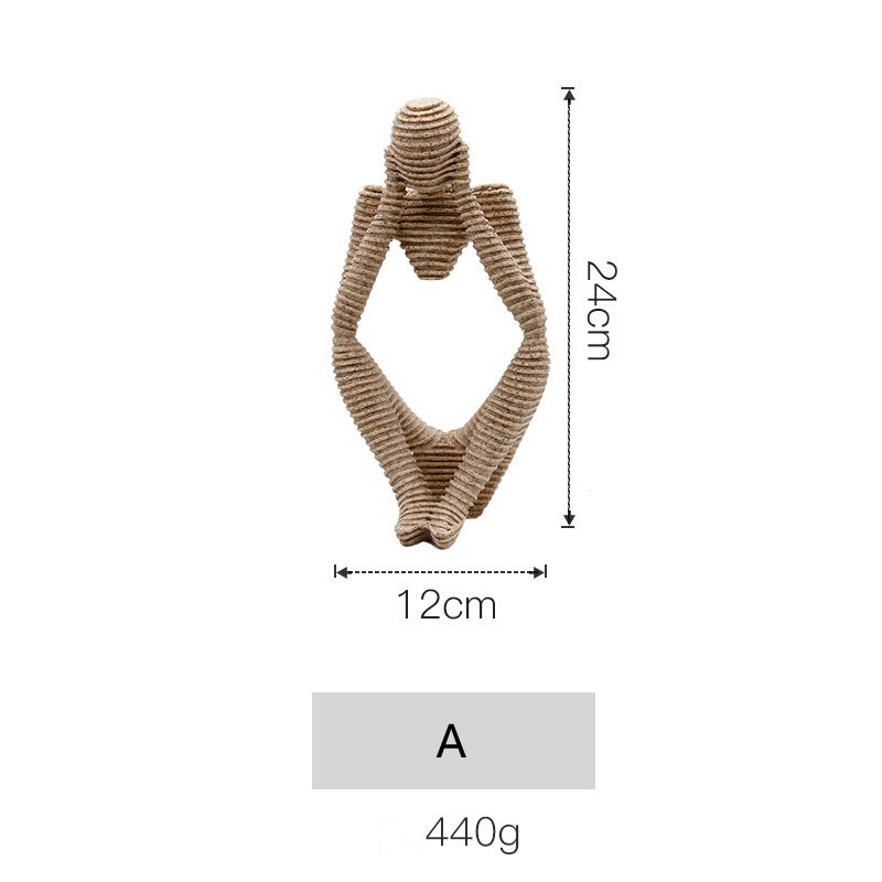 Nordic Thinker Figurine — Minimalist Sculptural Ornament for Shelf, Desk & Bookshelf