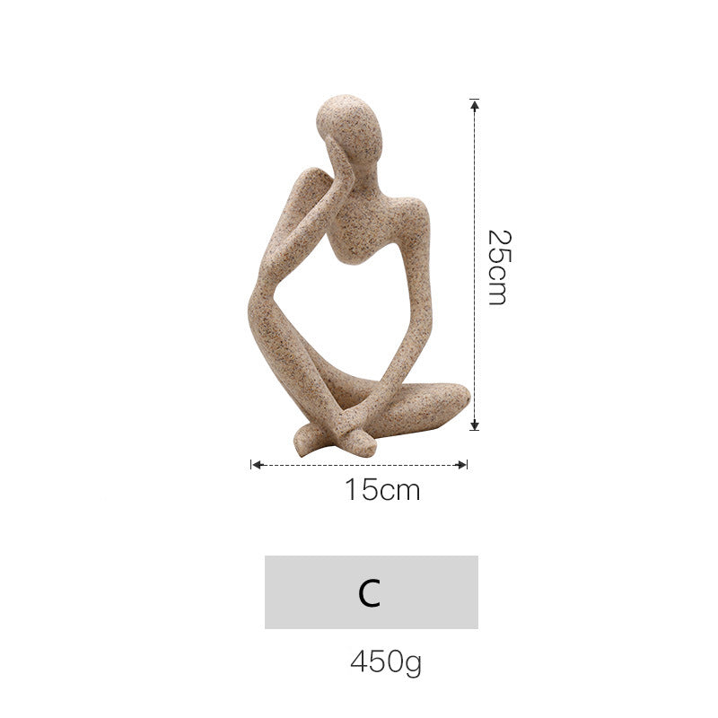 Nordic Thinker Figurine — Minimalist Sculptural Ornament for Shelf, Desk & Bookshelf