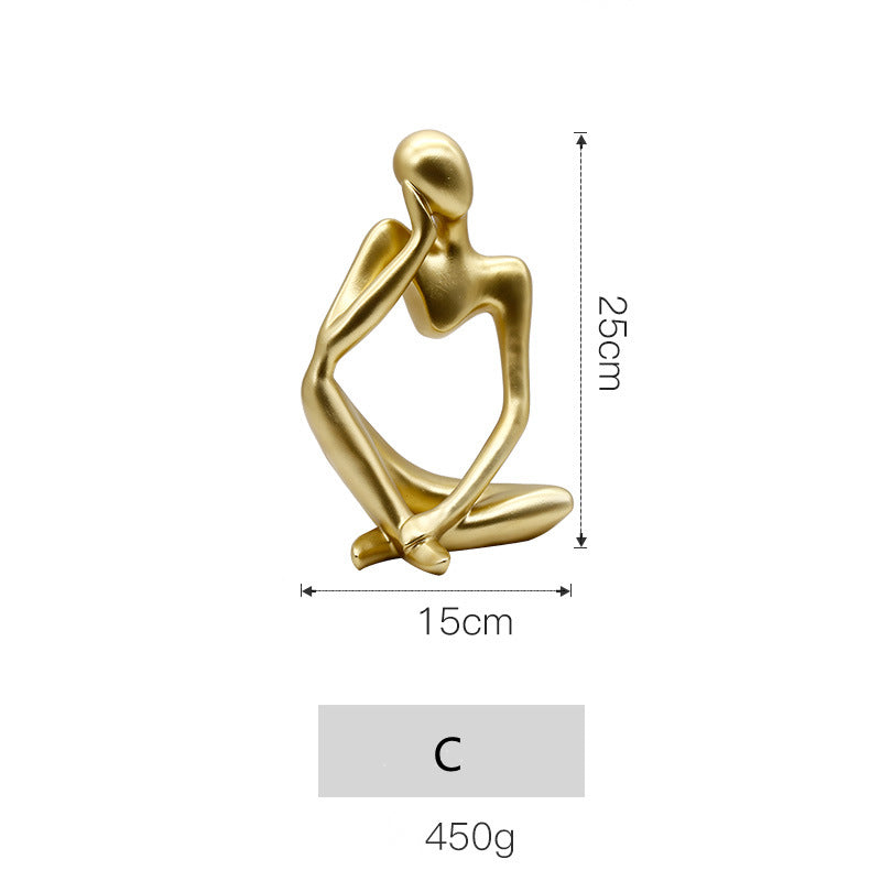 Nordic Thinker Figurine — Minimalist Sculptural Ornament for Shelf, Desk & Bookshelf