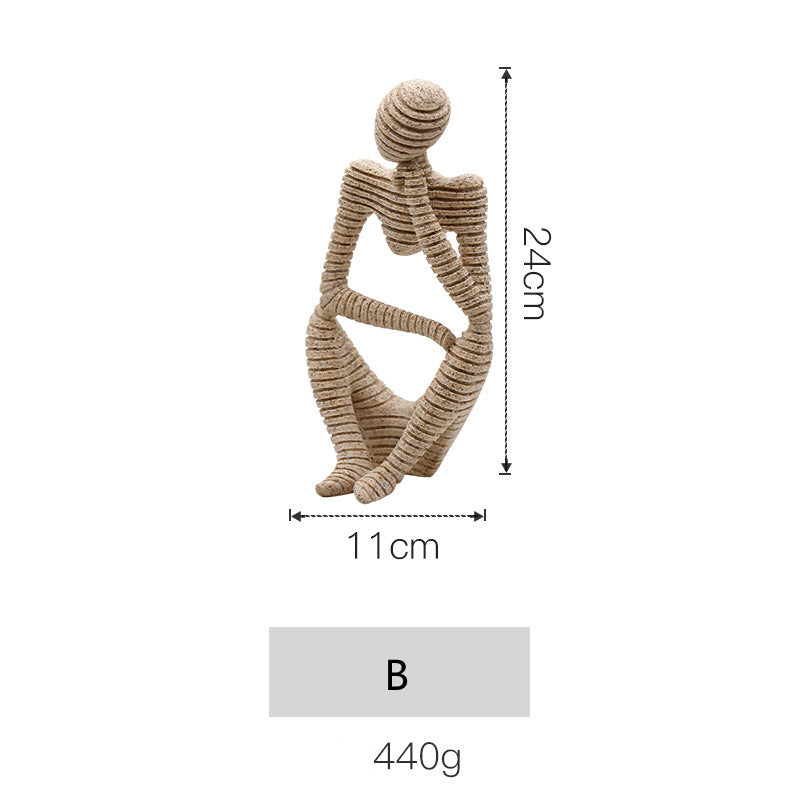 Nordic Thinker Figurine — Minimalist Sculptural Ornament for Shelf, Desk & Bookshelf