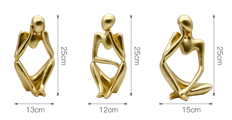 Nordic Thinker Figurine — Minimalist Sculptural Ornament for Shelf, Desk & Bookshelf