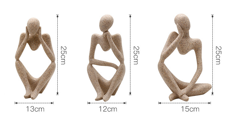 Nordic Thinker Figurine — Minimalist Sculptural Ornament for Shelf, Desk & Bookshelf