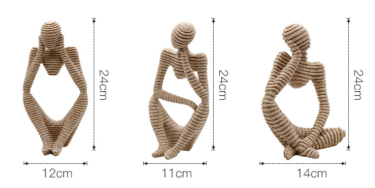 Nordic Thinker Figurine — Minimalist Sculptural Ornament for Shelf, Desk & Bookshelf