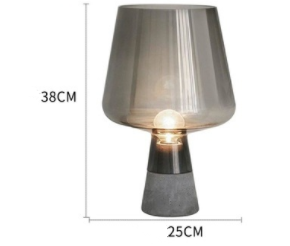 Glass Base Table Lamp — Elegant Bedside Lamp for Bedroom Nightstand & Living Room