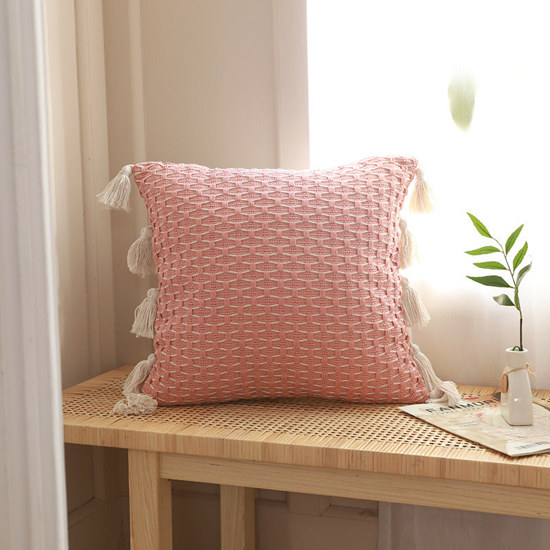 Knitted Cushion Cover — Chunky Textured Throw Pillow Case for Sofa & Cozy Living Room