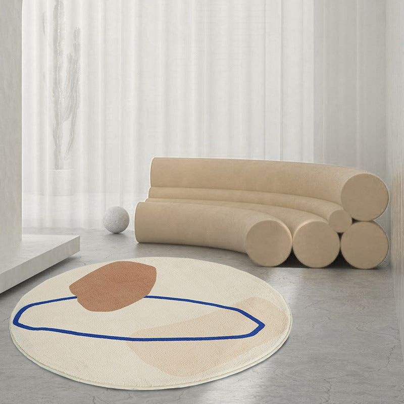 Minimalist Round Rug — Modern Circle Area Rug for Living Room, Bedroom & Small Spaces