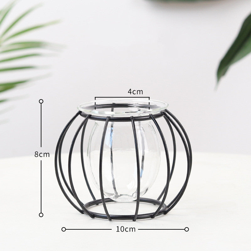 Nordic Geometric Glass Ornament — Minimalist Shelf Decor Accent for Living Room & Desk
