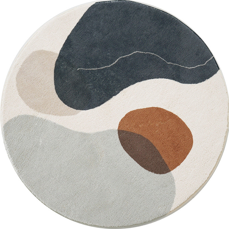 Minimalist Round Rug — Modern Circle Area Rug for Living Room, Bedroom & Small Spaces
