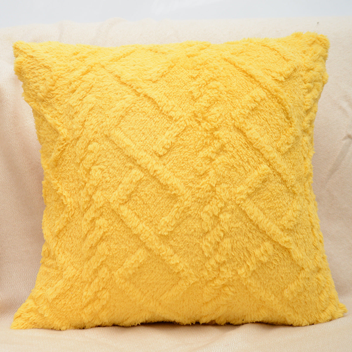 Plush Cushion Cover — Ultra-Soft Fluffy Throw Pillow Case for Sofa, Bed & Living Room
