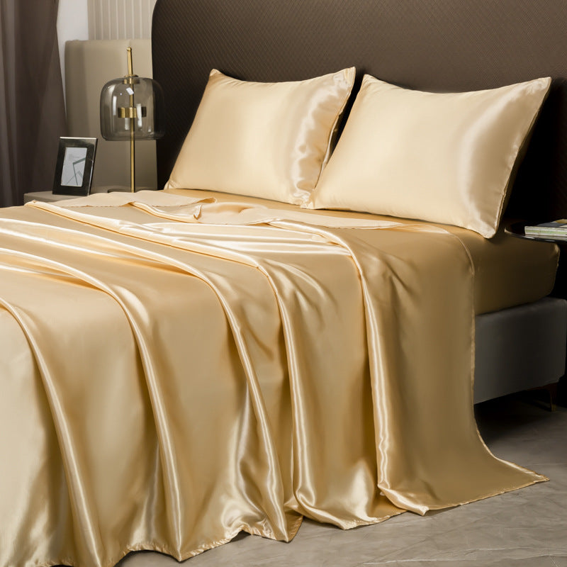 Four-piece Set Fitted Sheet And Bed Sheet Pillowcase
