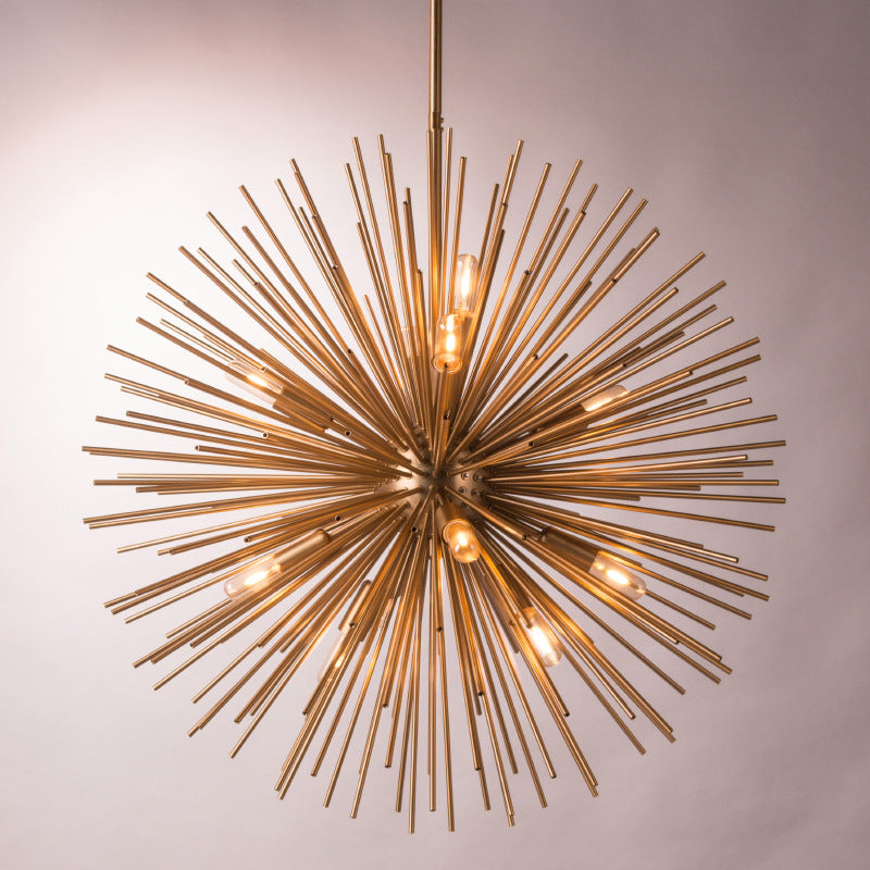 Geometric Round Chandelier — Statement Ceiling Light for Dining Room & Living Room