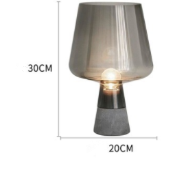 Glass Base Table Lamp — Elegant Bedside Lamp for Bedroom Nightstand & Living Room