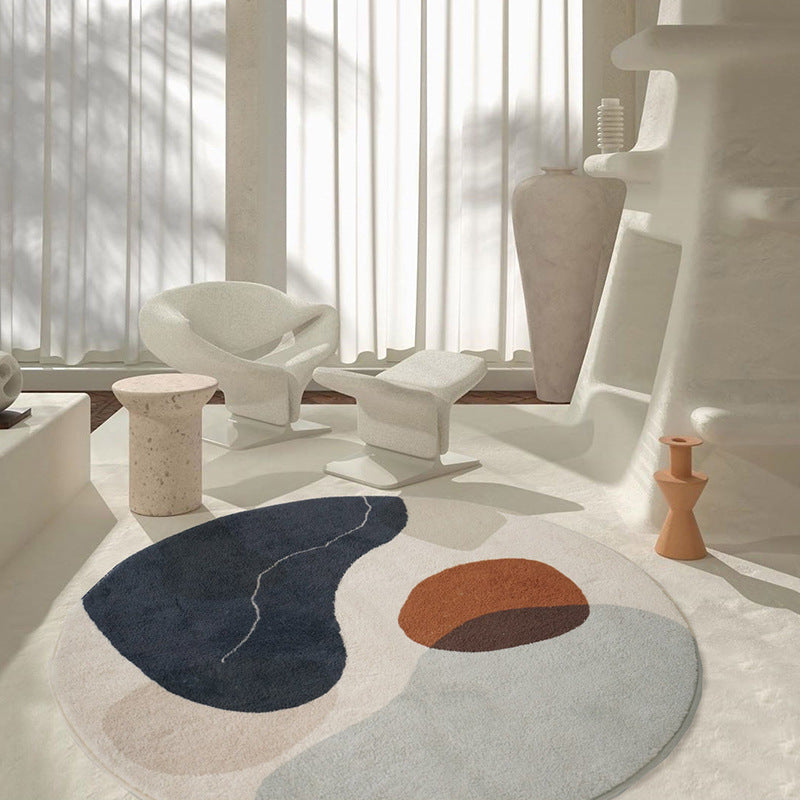 Minimalist Round Rug — Modern Circle Area Rug for Living Room, Bedroom & Small Spaces
