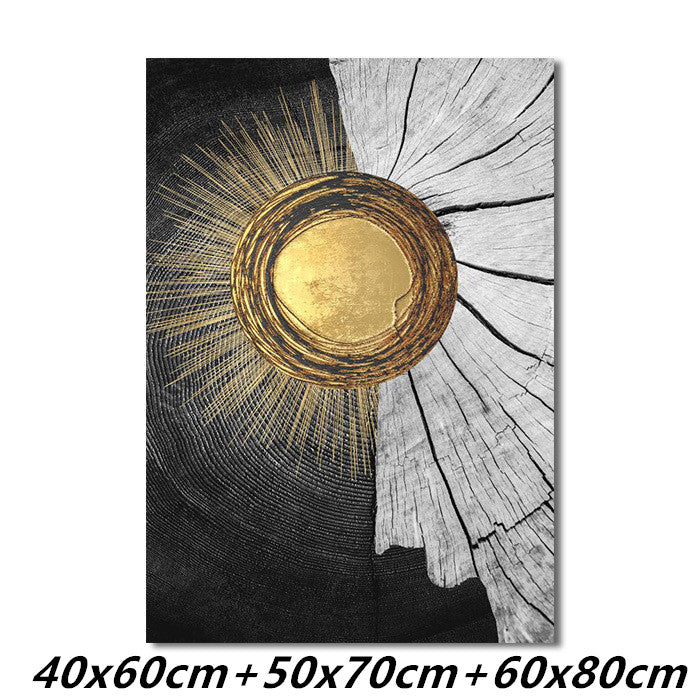 Gold & Black Abstract Wall Art — Luxury Modern Canvas Print for Living Room & Bedroom