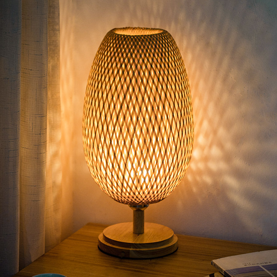 Japanese Style Zen Bamboo Woven Table Lamp