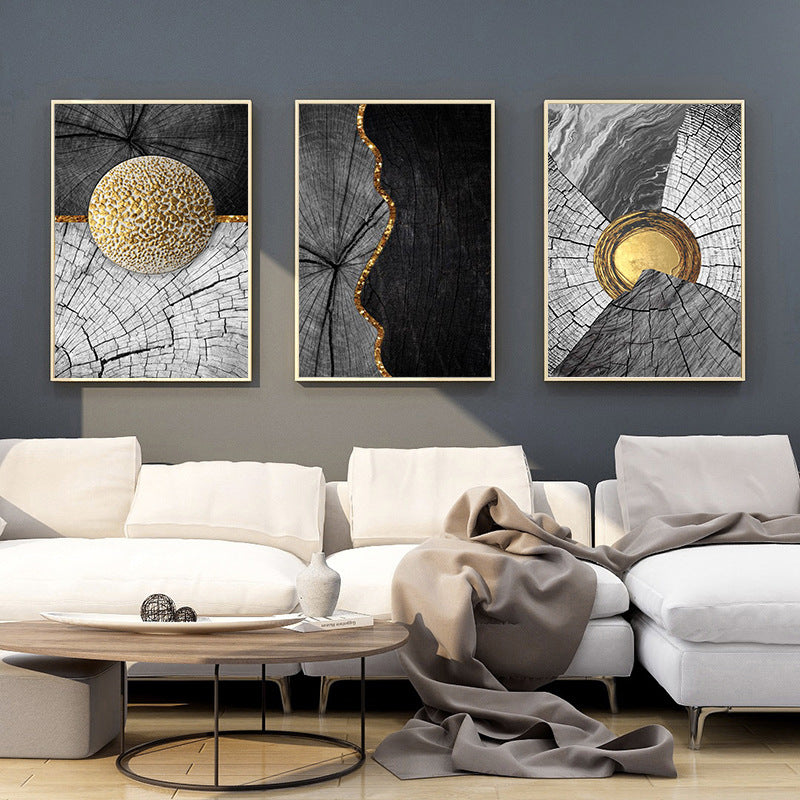 Gold & Black Abstract Wall Art — Luxury Modern Canvas Print for Living Room & Bedroom