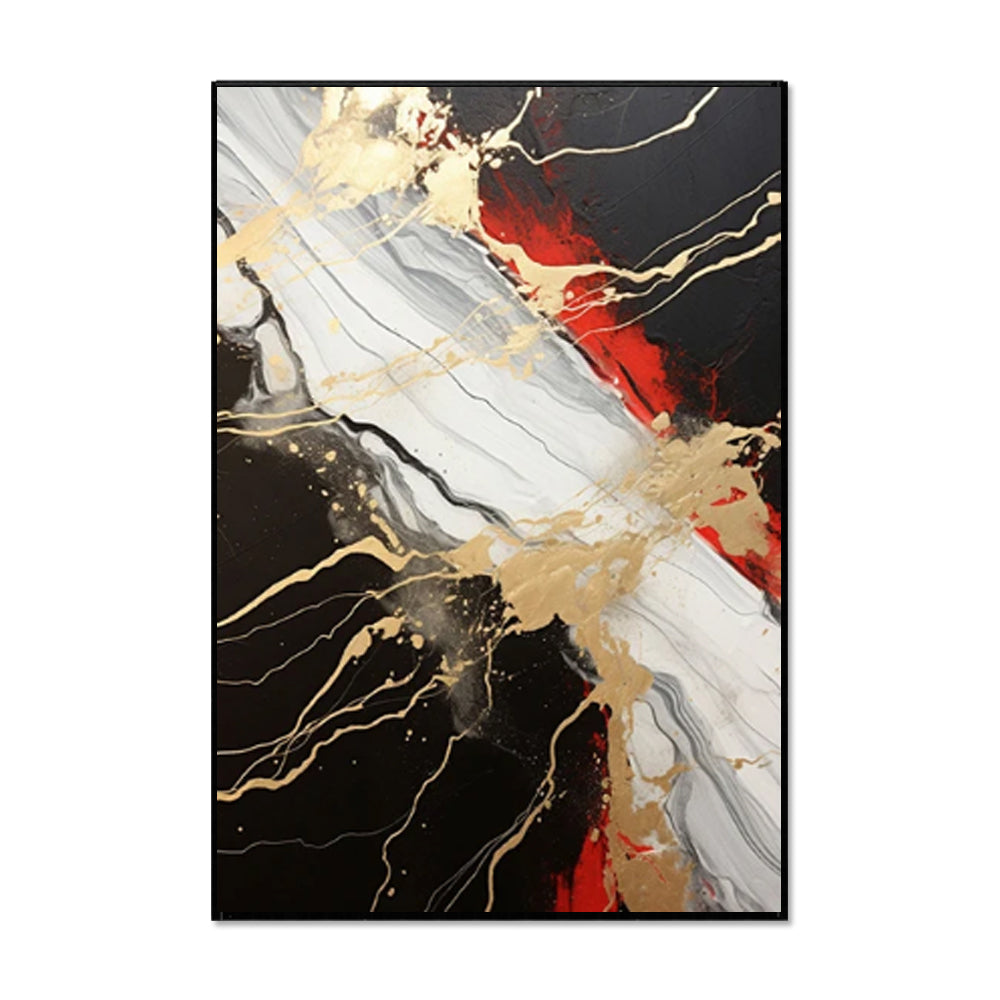 Abstract Gold & Black Canvas Art — Luxury Modern Wall Decor for Living Room & Bedroom